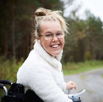 Young woman on a weelchair
